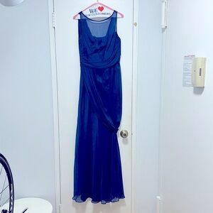 Carmen Marc Valvo Blue Silk Gown